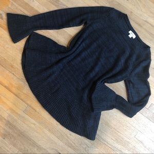 NWOT Ruffle Hem & Bell Cuff sweater